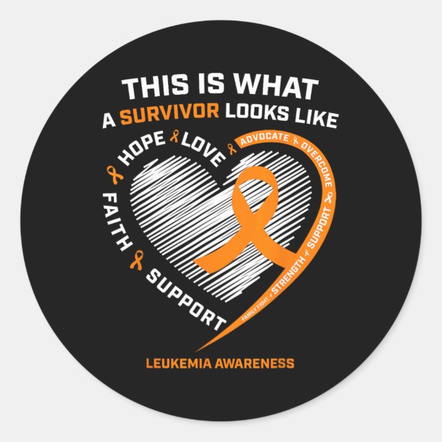 Leukemia Awareness  Survivor Gifts Men Women Kids  Classic Round Sticker (Front)