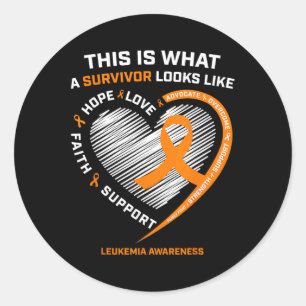 Leukemia Awareness Survivor Gifts Men Women Kids Classic Round Sticker