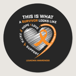 Leukemia Awareness Survivor Gifts Men Women Kids  Classic Round Sticker