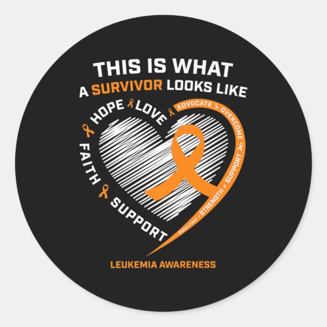 Leukemia Awareness Survivor Gifts Men Women Kids Classic Round Sticker (Front)