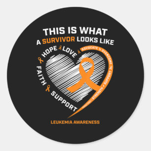 Leukemia Awareness  Survivor Gifts Men Women Kids  Classic Round Sticker