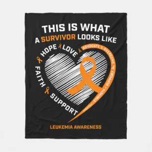 Leukemia Awareness Survivor Gifts Men Women Kids Fleece Blanket