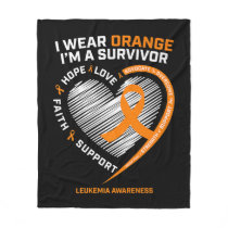 Leukemia Awareness  Survivor Men Women Kids Leukem Fleece Blanket