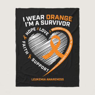 Leukemia Awareness  Survivor Men Women Kids Leukem Fleece Blanket
