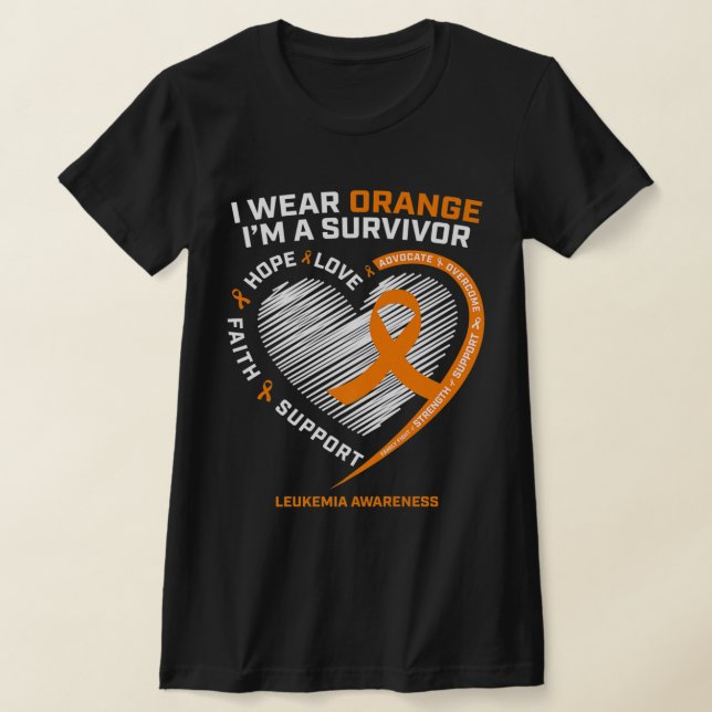 Leukemia Awareness  Survivor Men Women Kids Leukem T-Shirt (Laydown)