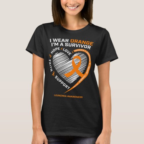 Leukemia Awareness  Survivor Men Women Kids Leukem T_Shirt
