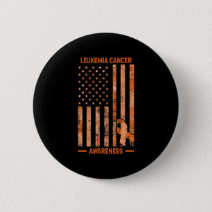 Leukemia Awareness USA Flag Gift Leukemia Button
