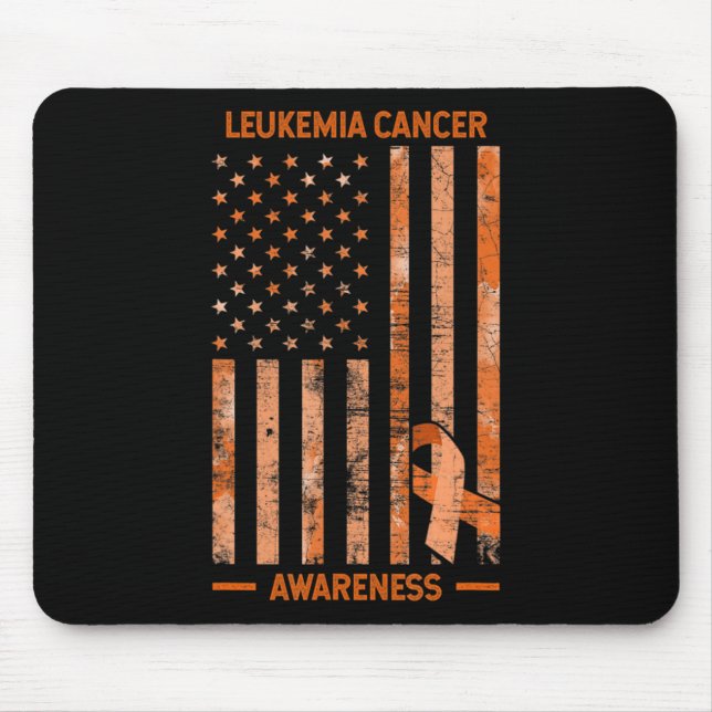Leukemia Awareness USA Flag Gift Leukemia  Mouse Pad (Front)
