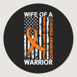 Leukemia Awareness USA US American Flag For Women  Classic Round Sticker