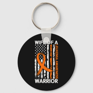 Leukemia Awareness USA US American Flag For Women Keychain