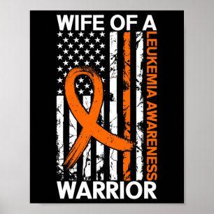 Leukemia Awareness USA US American Flag For Women Poster