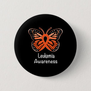 Leukemia Awareness Warrior Support Survivor Orange Button