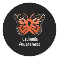 Leukemia Awareness Warrior Support Survivor Orange Classic Round Sticker
