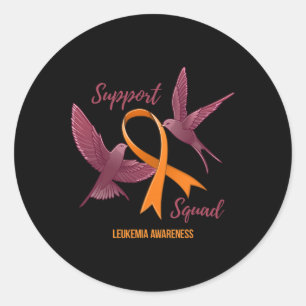 Leukemia Awareness Warrior Survivor Support Squad  Classic Round Sticker