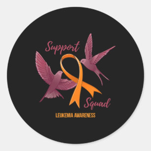 Leukemia Awareness Warrior Survivor Support Squad  Classic Round Sticker