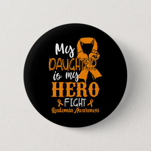Leukemia Awareness Warrior Tee Wear Orange for my Button