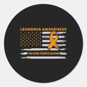 Leukemia Awareness We Fight Cancer Together Cure L Classic Round Sticker