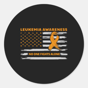 Leukemia Awareness We Fight Cancer Together Cure L Classic Round Sticker