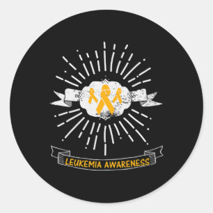 Leukemia Awareness Wear Orange Ribbon Graphic Classic Round Sticker