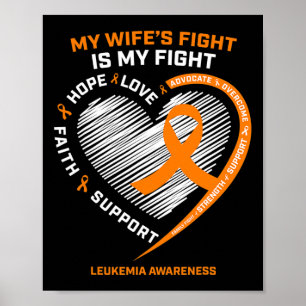 Leukemia Awareness Wife Husband Men's Leukemia Poster