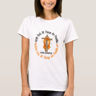 Leukemia Awareness WITH GOD CROSS T-Shirt