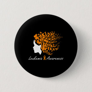 Leukemia Awareness - Women Butterflies Hair Purple Button