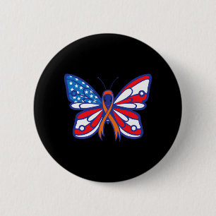 Leukemia Blood Cancer Awareness Ribbon American Fl Button