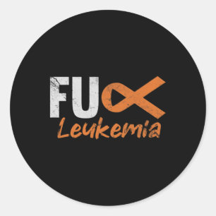 Leukemia Blood Cancer Fighter Awareness Distressed Classic Round Sticker