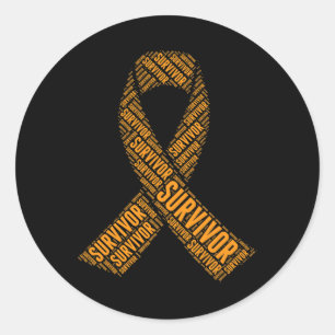 Leukemia Blood Cancer Survivor Word Art  Classic Round Sticker
