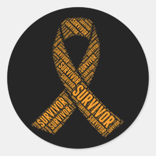 Leukemia Blood Cancer Survivor Word Art  Classic Round Sticker