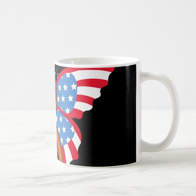 Leukemia Blood Cancer USA American Flag Independen Coffee Mug (Right)