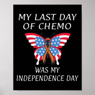 Leukemia Blood Cancer USA American Flag Independen Poster