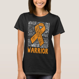 Leukemia Blood Cancer Warrior Orange Ribbon Awaren T-Shirt