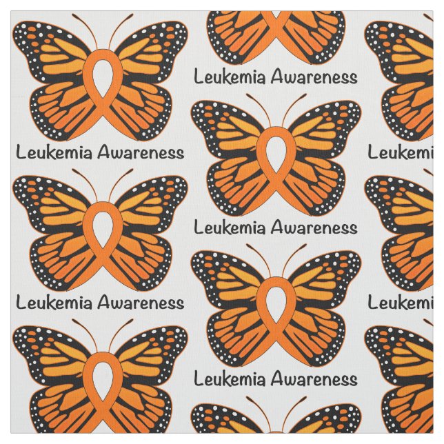 Leukemia Butterfly Awareness Ribbon Fabric (Swatch)