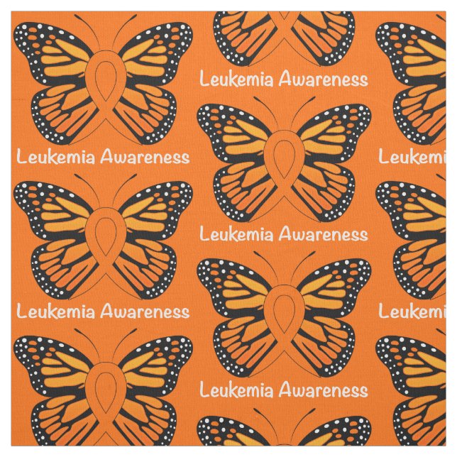 Leukemia Butterfly Awareness Ribbon Fabric (Swatch)