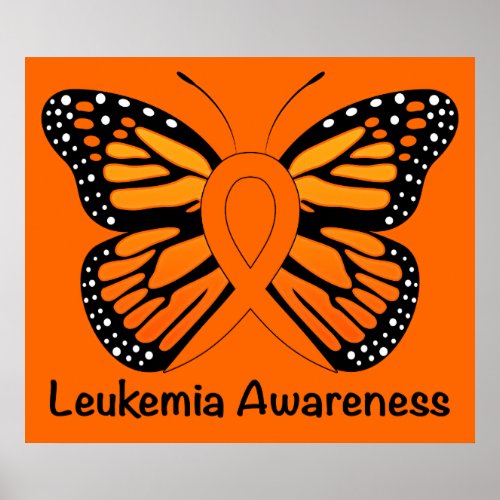 Leukemia Butterfly Awareness Ribbon Poster