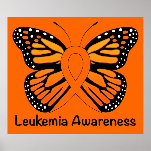 Leukemia Butterfly Awareness Ribbon Poster (Front)