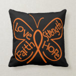 Leukemia Butterfly Inspiring Words Throw Pillow