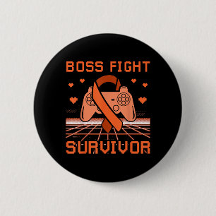 Leukemia Cancer Awareness Boss Fight Survivor Button