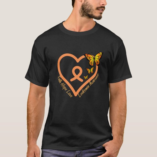 Leukemia Cancer Awareness - Faith Hope  Love T-Shirt (Front)