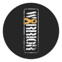 Leukemia Cancer Awareness - Military Warrior Ribbo Classic Round Sticker