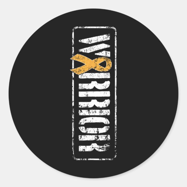 Leukemia Cancer Awareness - Military Warrior Ribbo Classic Round Sticker (Front)