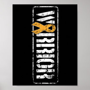 Leukemia Cancer Awareness - Military Warrior Ribbo Poster