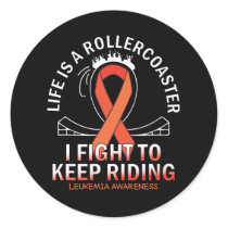 Leukemia cancer awareness orange ribbon classic round sticker