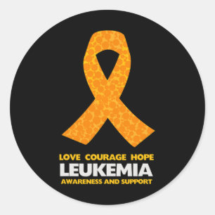 Leukemia Cancer Awareness Orange Ribbon Classic Round Sticker
