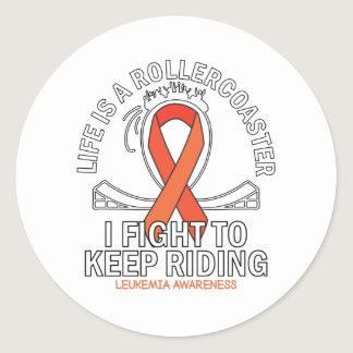 Leukemia cancer awareness orange ribbon classic round sticker