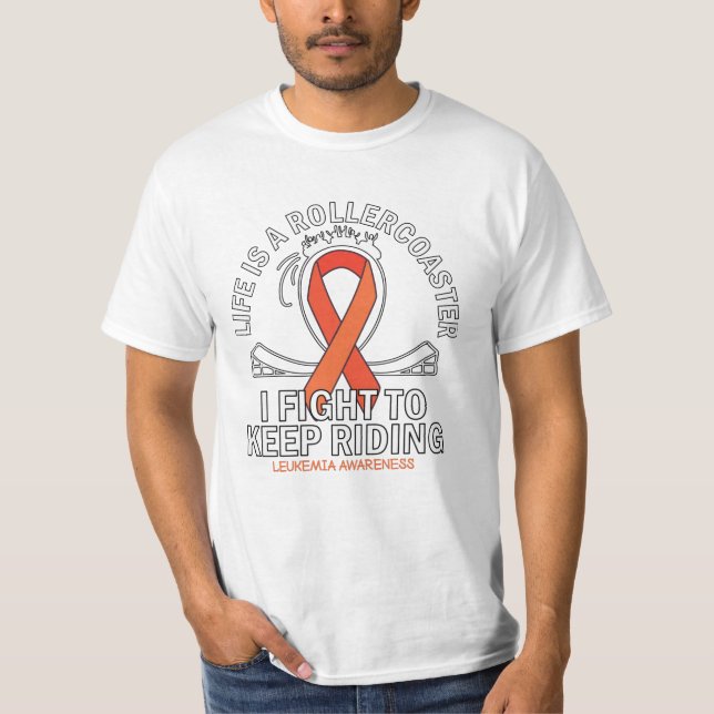 Leukemia cancer awareness orange ribbon T-Shirt (Front)