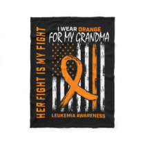 Leukemia Cancer Awareness Products American Flag  Fleece Blanket