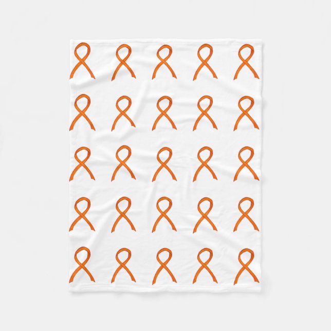 Leukemia Cancer Awareness Ribbon Fleece Blankets (Front)