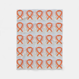 Leukemia Cancer Awareness Ribbon Fleece Blankets